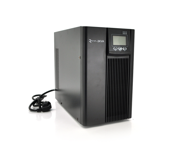 ДБЖ з правильною синусоїдою Ritar PT-3KL-LCD, 3000VA (2700Вт), 96В, Струм макс. 5A, під зовнішній АКБ (405*190*325)