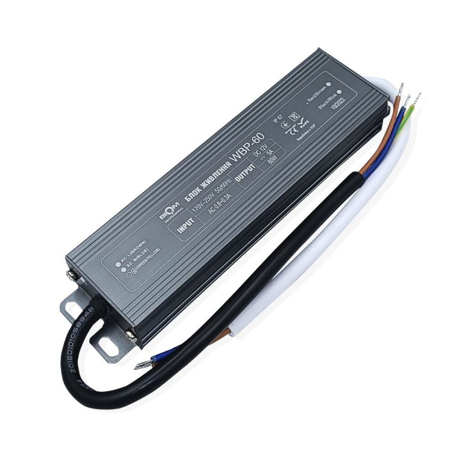 Блок живлення 12В 60Вт 5А IP67 WBP-60-12 Герметичний корпус