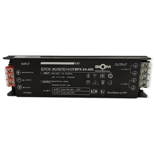 Блок живлення BIOM 24В 400Вт 16,6А IP20 BPX-24-400 Slim мет. перф.