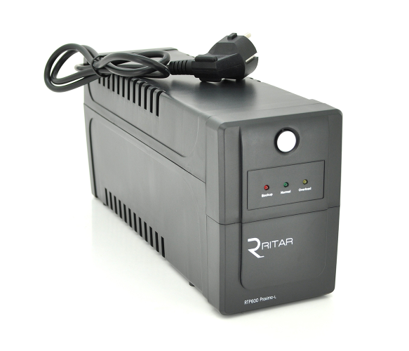 Джерело безперебійного живлення (ДБЖ) Ritar RTP800 (480W) Proxima-L, LED, AVR, 4st, 2xSCHUKO socket, 1x12V9Ah, plastik Case. NEW