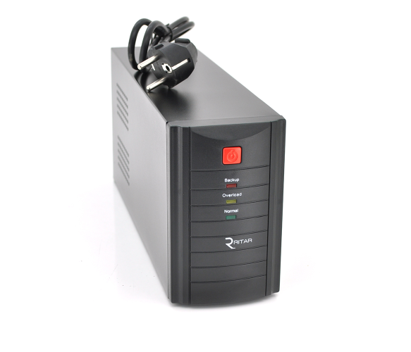 Источник бесперебойного питания (ИБП) Ritar RTM1000 (600W) Proxima-L, LED, AVR, 3st, 3xSCHUKO socket, 2x12V7Ah, metal Case (350х120х190) Q2