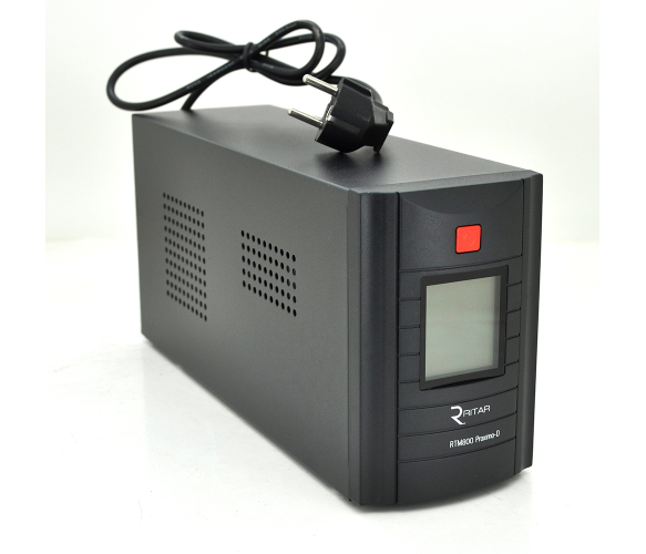 Источник бесперебойного питания (ИБП) Ritar RTM800 (480W) Proxima-D, LCD, AVR, 2st, 2xSCHUKO socket, 1x12V9Ah, metal Case (325х100х150) Q4