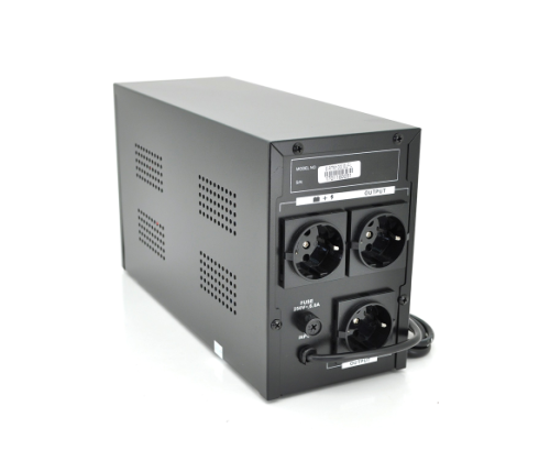 Джерело безперебійного живлення (ДБЖ) Ritar E-RTM1000 (600W) ELF-L, LED, AVR, 3st, 3xSCHUKO socket, 2x12V7Ah, metal Case  Q2 (405*195*285)  10 кг (340*120*190)