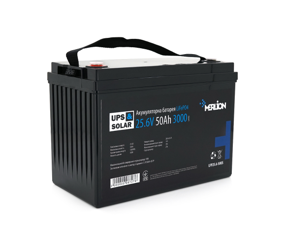 АКБ Акумулятор Merlion LFP25.6-50 LiFePO4 25.6V 50AH 1280Wh 330х173х216мм до 3000 циклів