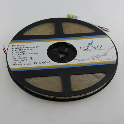 Лед стрічка led-stil DFN2835-120B4-2w-IP33-24V 2835-120V-IP33 2W 220Лм 4000K CRI 80