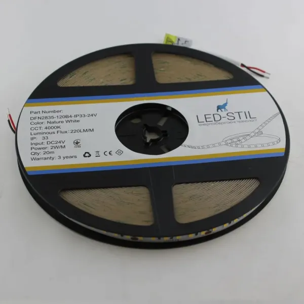 Лед стрічка led-stil DFN2835-120B4-2w-IP33-24V 2835-120V-IP33 2W 220Лм 4000K CRI 80