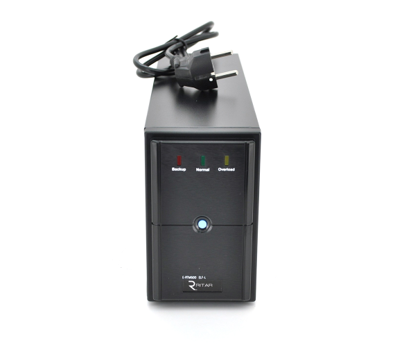 Джерело безперебійного живлення (ДБЖ) Ritar E-RTM500 (300W) ELF-L, LED, AVR, 2st, 2xSCHUKO socket, 1x12V7Ah, metal Case. Q4