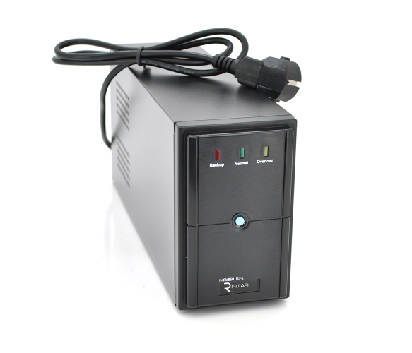 Джерело безперебійного живлення (ДБЖ) Ritar E-RTM850 (510W) ELF-L, LED, AVR, 2st, 2xSCHUKO socket, 1x12V9Ah, metal Case  Q4 (370*130*210)  5,8кг (310*85*140)