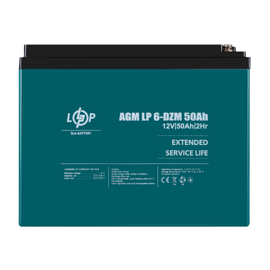 Тяговый свинцово-кислотный AGM аккумулятор LP 6-DZM-50 Ah