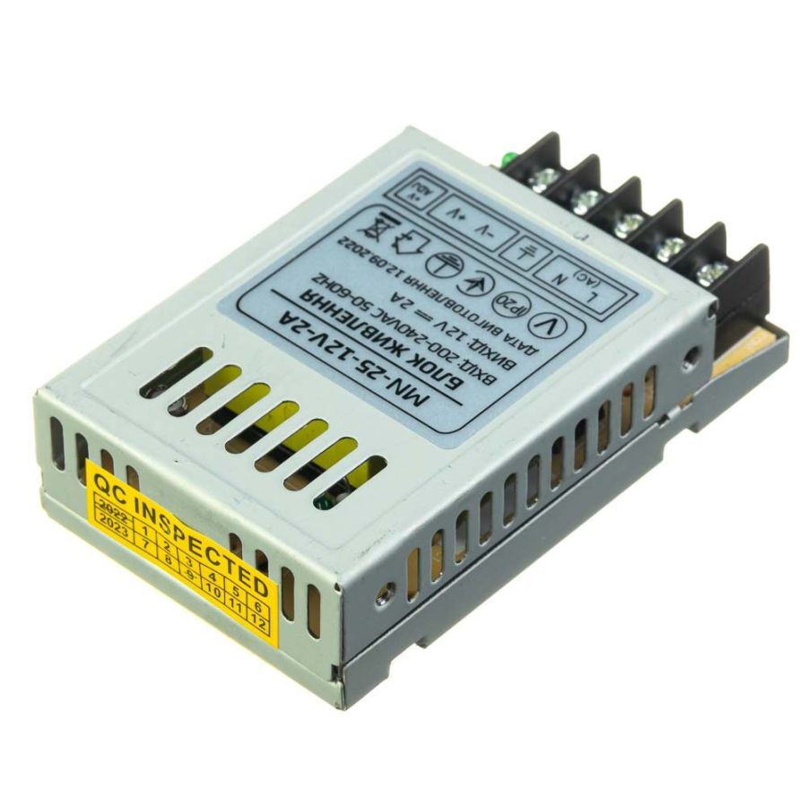 Блок живлення AVT 12В 24Bт 2A IP20 MN-25-12 мет. перф.