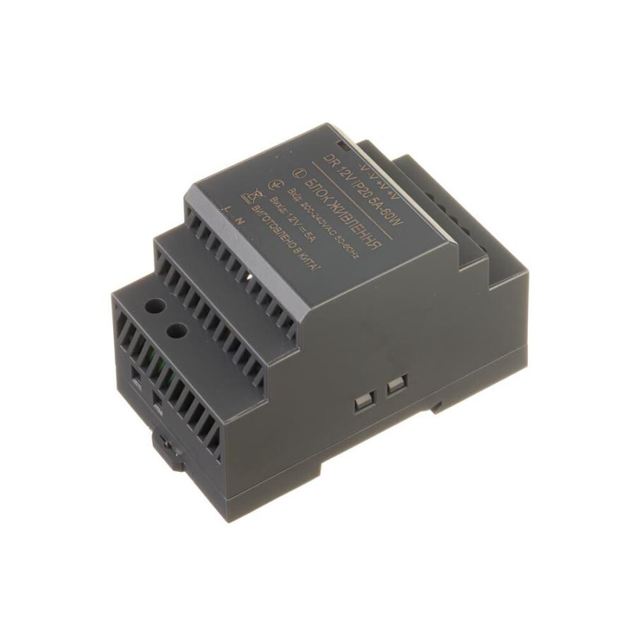 Блок живлення AVT 12В 60Вт 5А IP20 DR на DIN-рейку