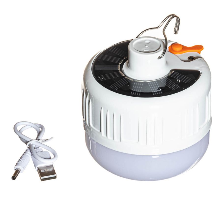 Лед лампа 5В Кемпінгова з сонячною панеллю акумуляторна підвісна LED USB 20 Вт