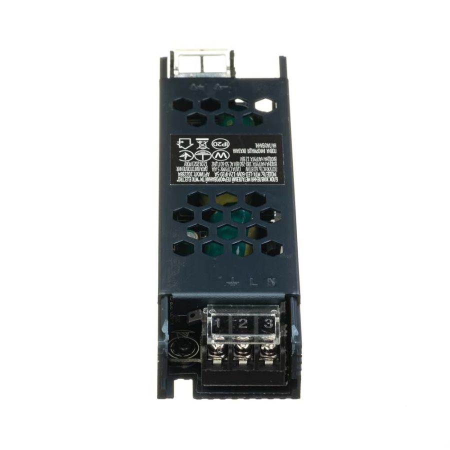Блок живлення AVT 12В 60Вт 5А IP20 Slim MTK мет. перф.