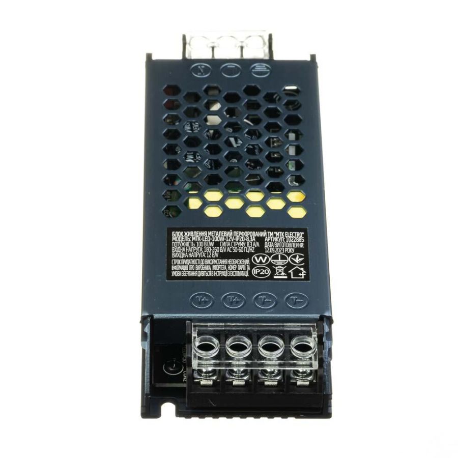 Блок живлення AVT 12В 100Вт 8,3А IP20 Slim МТК мет. перф.