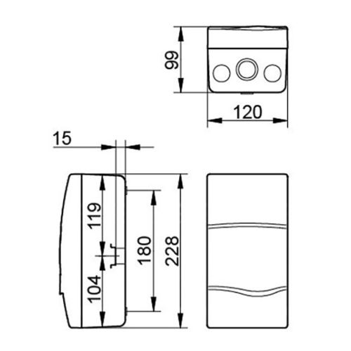 Розподільчий щит IDE 4 модуля IP40 з шинами N і PE 228x120x99 мм (BV4PT/RR)