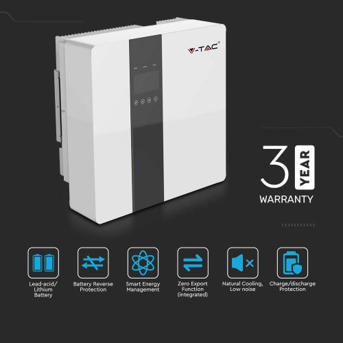 Гібридний однофазний інвертор 3,6 кВт 48В V-TAC VT-66036103 HYBRID INVERTER IP65