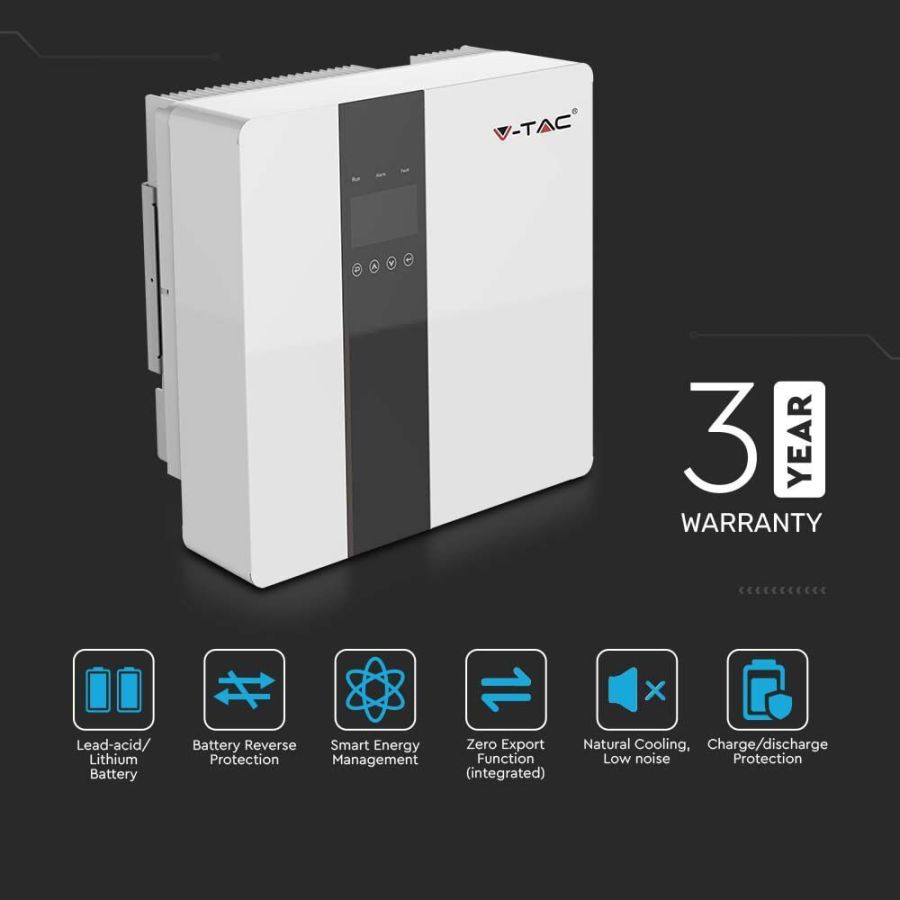 Гибридный однофазный инвертор 3,6 кВт 48В V-TAC VT-66036103 HYBRID INVERTER IP65