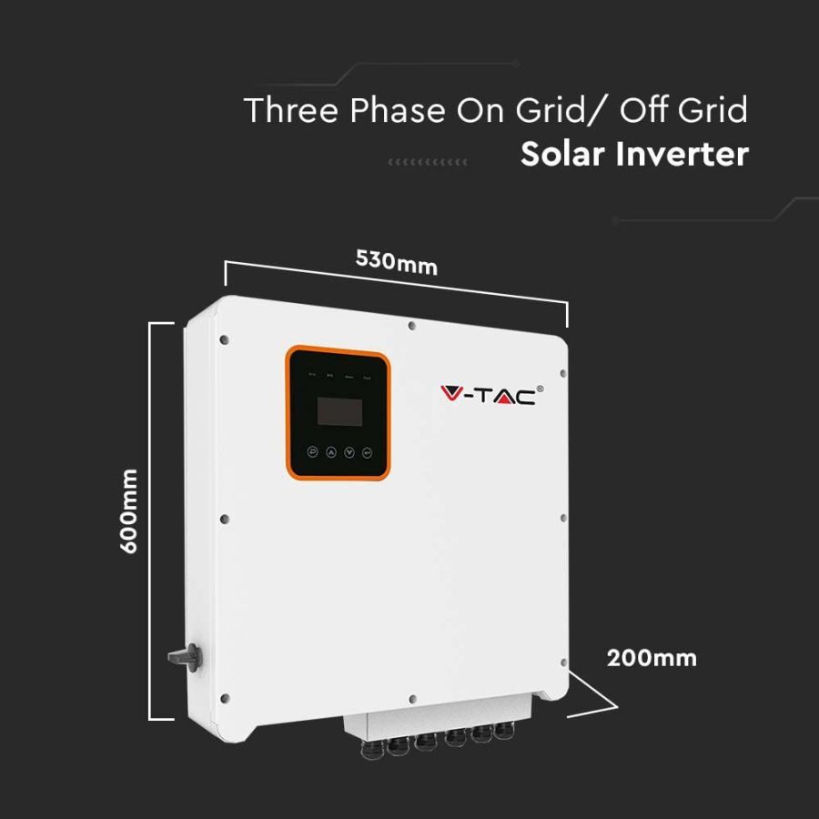 Мережевий трифазний інвертор 8 кВт V-TAC VT-6608303 On Grid Solar Inverter IP66