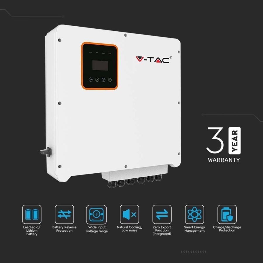 Мережевий трифазний інвертор 8 кВт V-TAC VT-6608303 On Grid Solar Inverter IP66