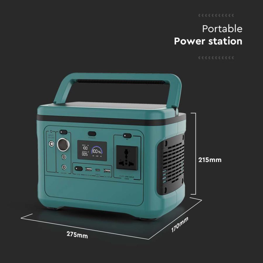 Портативне джерело живлення V-TAC VT-606, 500W, LiFePO4 IRF32135 21,6V 26.2Ah 568Wh 275х170х200мм 5,4кг