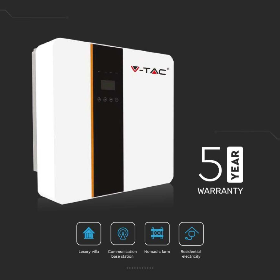 Гибридный однофазный инвертор 5 кВт V-TAC VT-6607103 HYBRID INVERTER IP65
