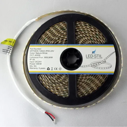 Лед стрічка led-stil DFP2835-128A4-IP65-24V 128-2835-24V-IP65 6W 900Лм 4000K CRI 85+