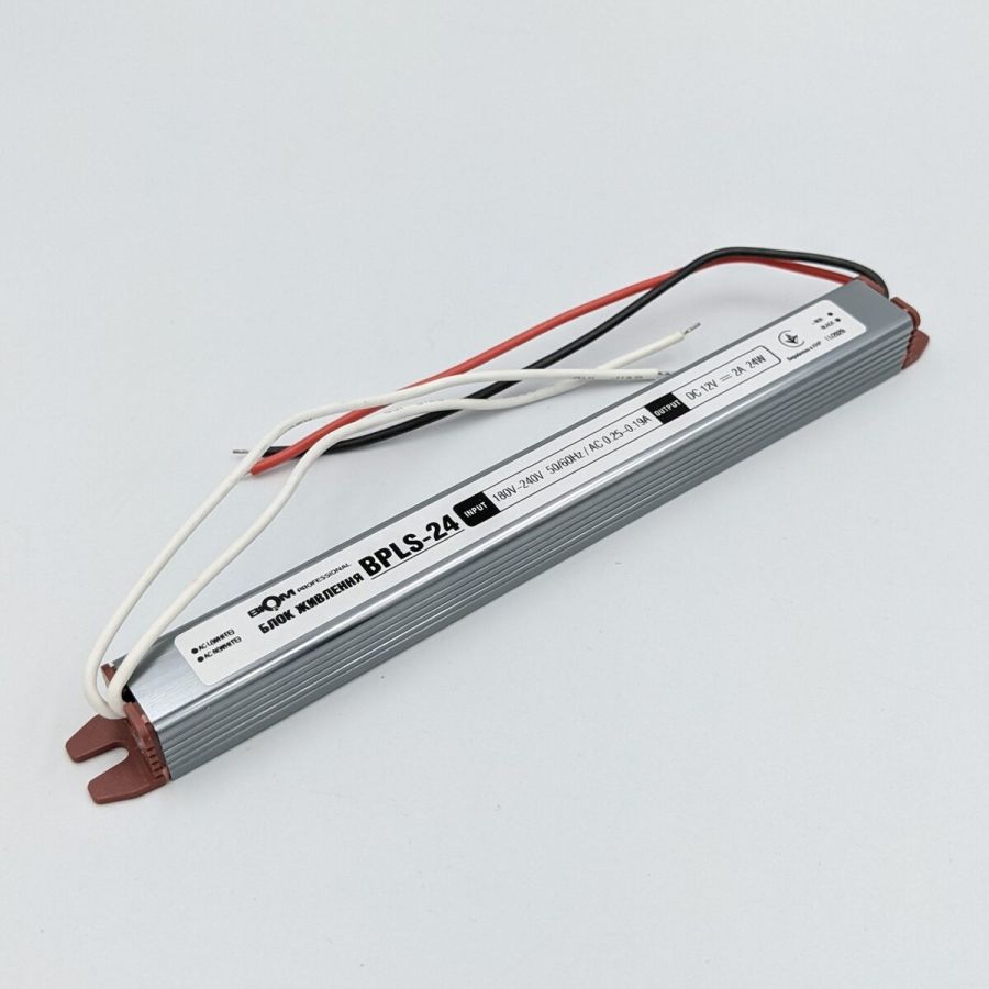 Блок живлення BIOM 12В 24Вт 2А IP20 BPLS-24-12 Stick мет.