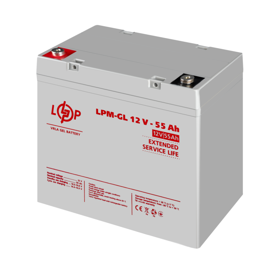 Аккумулятор гелевий LPM-GL 12V - 55 Ah