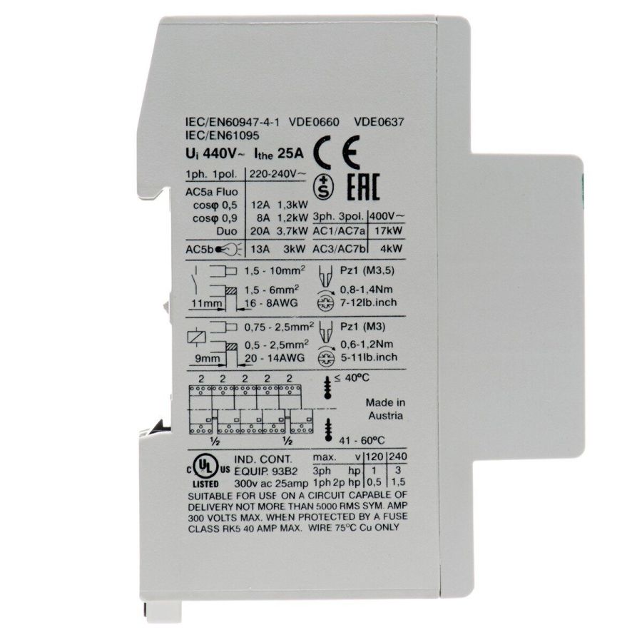 Контактор R25-13 25А 1NO + 3NC 230В 50Hz (16512)