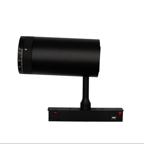 Магнітний трековий світильник PROLUM M20 (12W; DC48V; Zoom; Чорний) SERIES "TR"; Білий 4000К