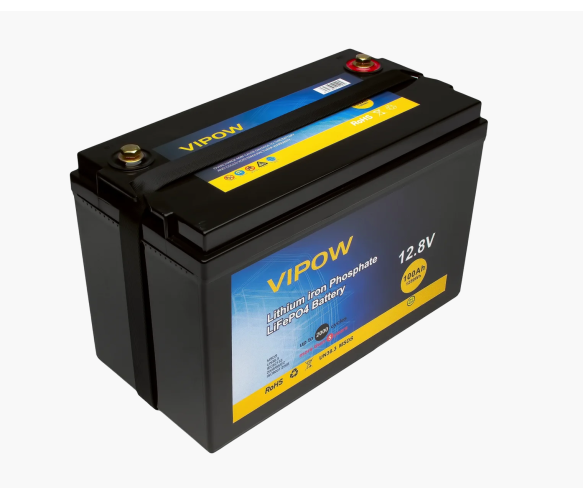 АКБ Аккумулятор Vipow 4128-100/80 LiFePO4 12,8V 100AH BMS 80А 330х173х216мм 14кг