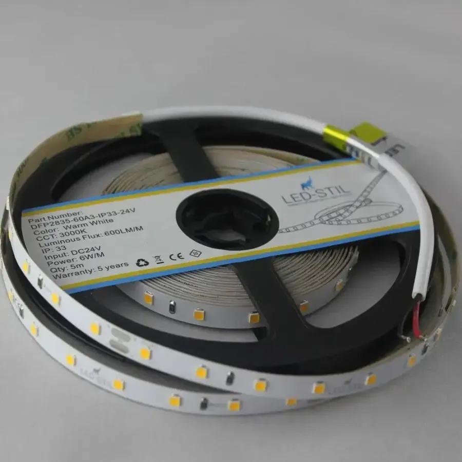 Лед стрічка led-stil DFP2835-60A3-IP33-24V 60-2835-24V-IP33 6W 550Лм 3000K CRI 80+