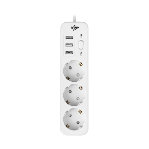 Мережевий фільтр PREMIUM LP-X3 USB 2 м White (2200 Вт)