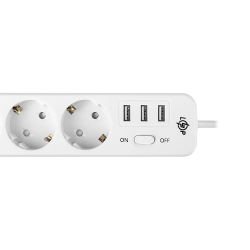 Мережевий фільтр PREMIUM LP-X3 USB 2 м White (2200 Вт)