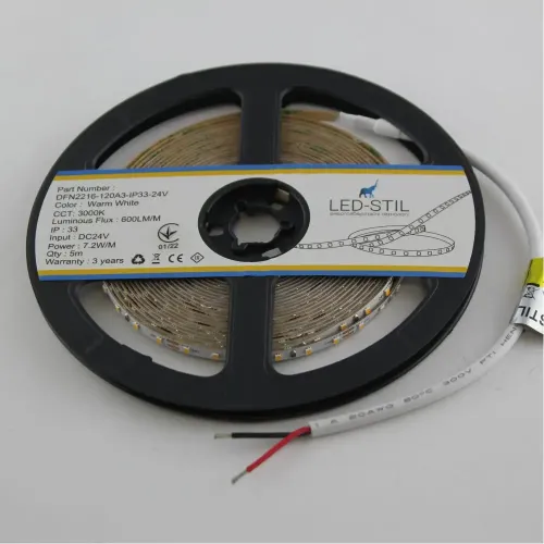 Лед стрічка led-stil DFN2216-120A3-IP33-24V 120-2216-24V-IP33 7,2W 580Лм 3000K CRI 80