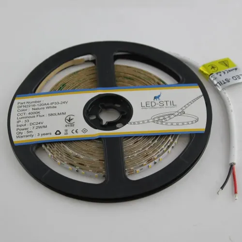 Лед стрічка led-stil DFN2216-120A4-IP33-24V 120-2216-24V-IP33 7,2W 600Лм 4000K CRI 80