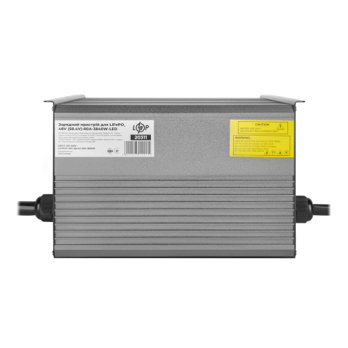 Зарядний пристрій для акумуляторів LiFePO4 48V (58.4V)-80A-3840W-LED