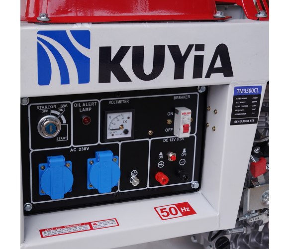 Генератор дизельний Kuyia TM3500CL, однофазний, 110-240V, 50Hz, 2,8-3кВт, об'єм 12,5л