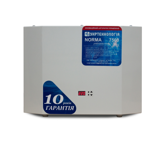 Стабілізатор напруги теристорні NORMA 7,5 (7500Вт) 220В, стабілізація 120-260, 9 ступенів