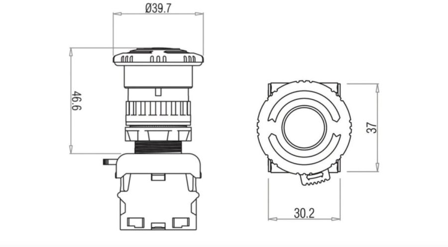 Кнопка аварійного відключення (поворотом) TBLOC червона EPB-1C (1NC)