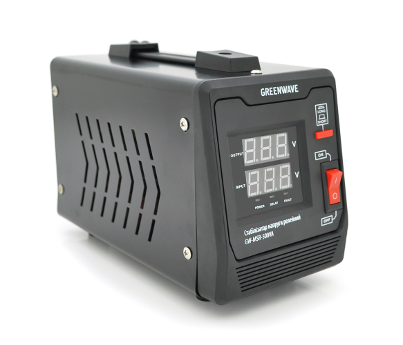 Стабілізатор напруги релейний Green Wave Mauser 500VA (350Вт), 1xShuko, DC140-260V, AC220±8%, BOX, Q4