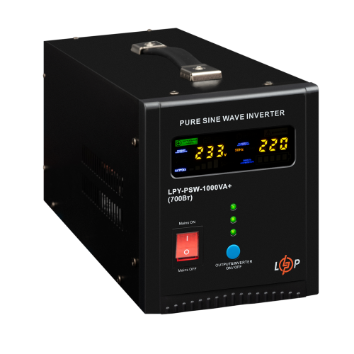 ДБЖ LogicPower LPY-PSW-1000VA+ (700Вт) 10A/20A з правильною синусоїдою 12V