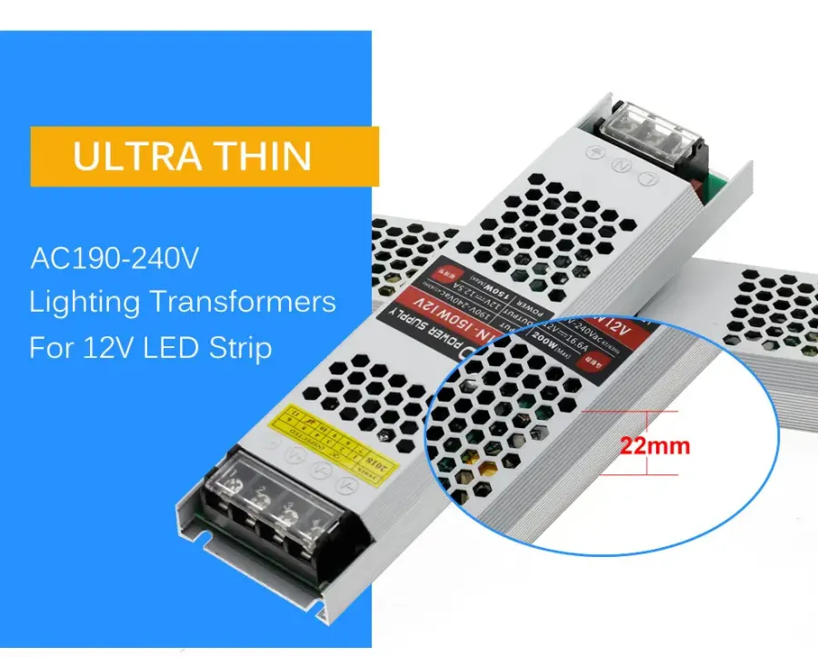 Блок живлення LT 12В 150Вт 12,5А IP20 MN-150W 12V ultra thin мет. перф.
