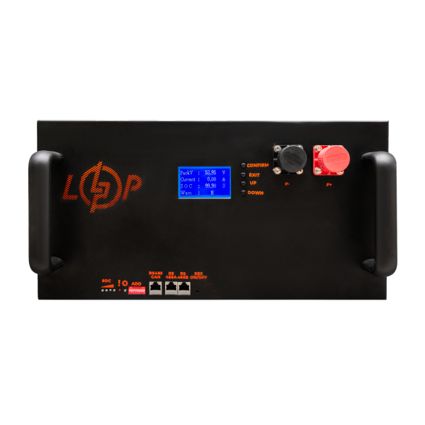Акумулятор LP LiFePO4 51,2V - 230 Ah (11776Wh) (Smart BMS 200A/100А) з LCD метал RM RS485/CAN