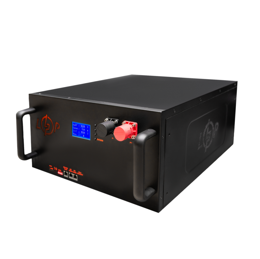 Акумулятор LP LiFePO4 51,2V - 160 Ah (8192Wh) (BMS 200A/100А) LCD метал RM Smart RS485/CAN