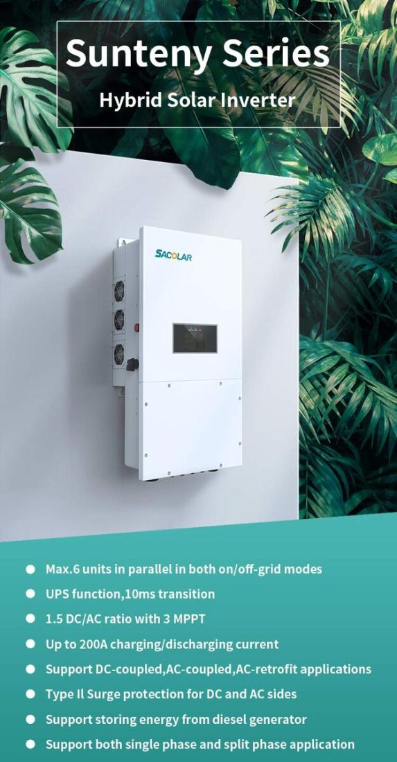Sunteny S10000H-48 Гібридний інвертор 10 кВт 230В Sacolar