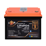 Акумулятор LP LiFePO4 12,8V - 100 Ah (1280Wh) (BMS 100A/50А) пластик Smart BT
