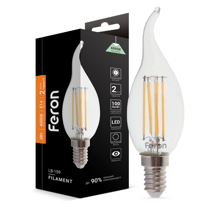 Лед лампа 220В LB-159 6Вт E14 4000K Filament