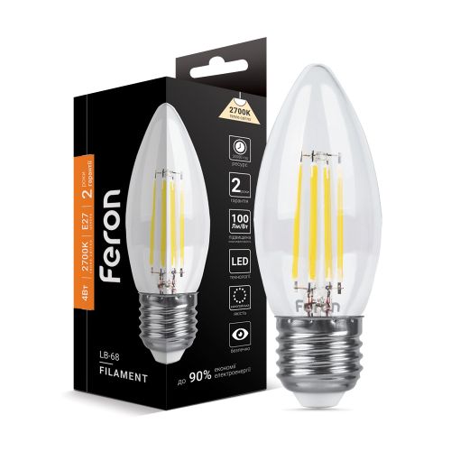 Лед лампа 220В LB-68 4Вт E27 2700K Filament