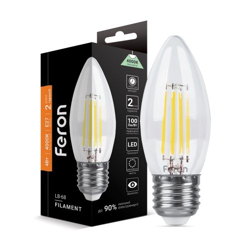 Лед лампа 220В LB-68 4Вт E27 4000K Filament